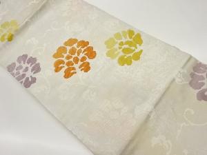 引箔花唐草模様織出し名古屋帯